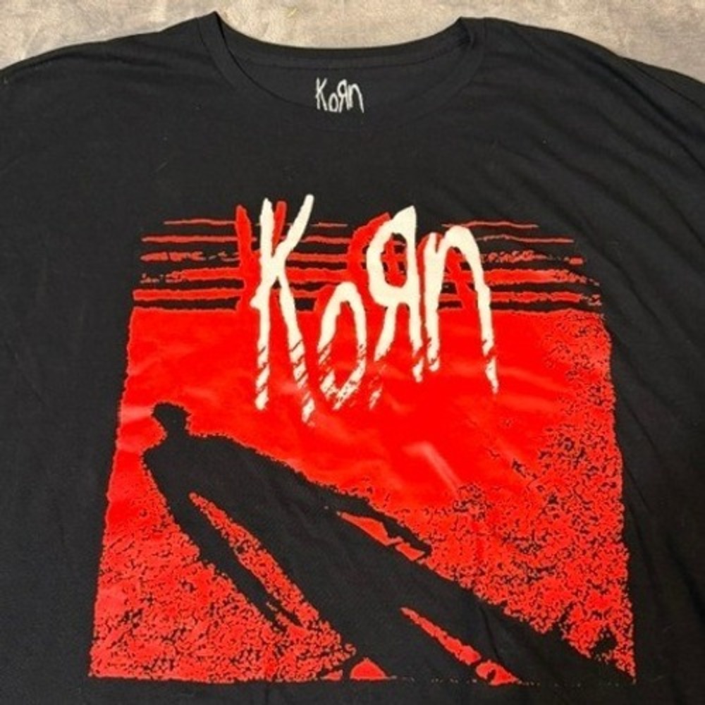 Korn T-Shirt Mens 3XL Korn Cover Black Graphic Nu-Metal Music Rock New